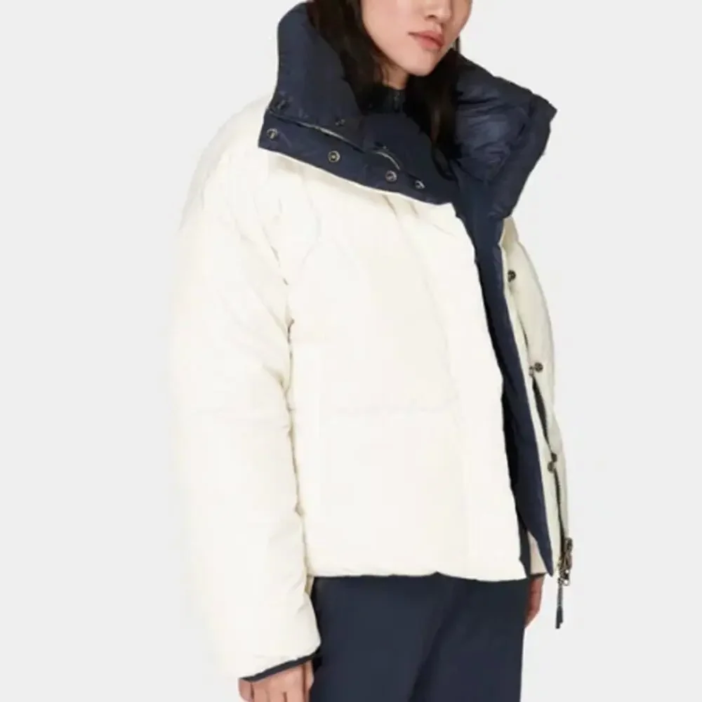 Sweaty Betty Downfall Reversible Puffer Jacket M Navy White